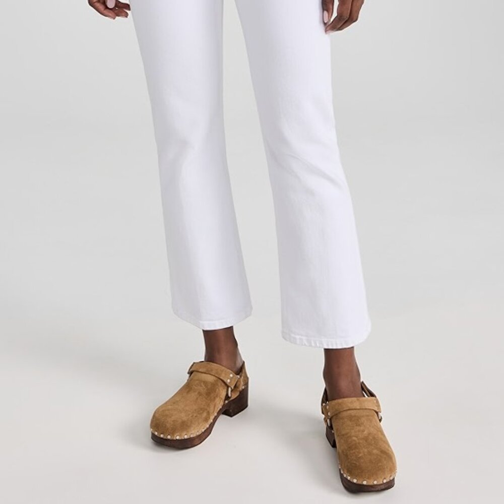 RE/DONE 70s Crop Boot Jeans, White, Size 27